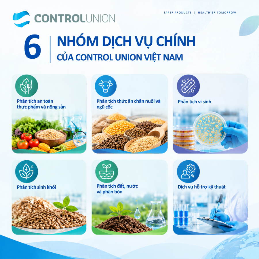 6 nhóm dịch vụ chính của control union - phòng lab